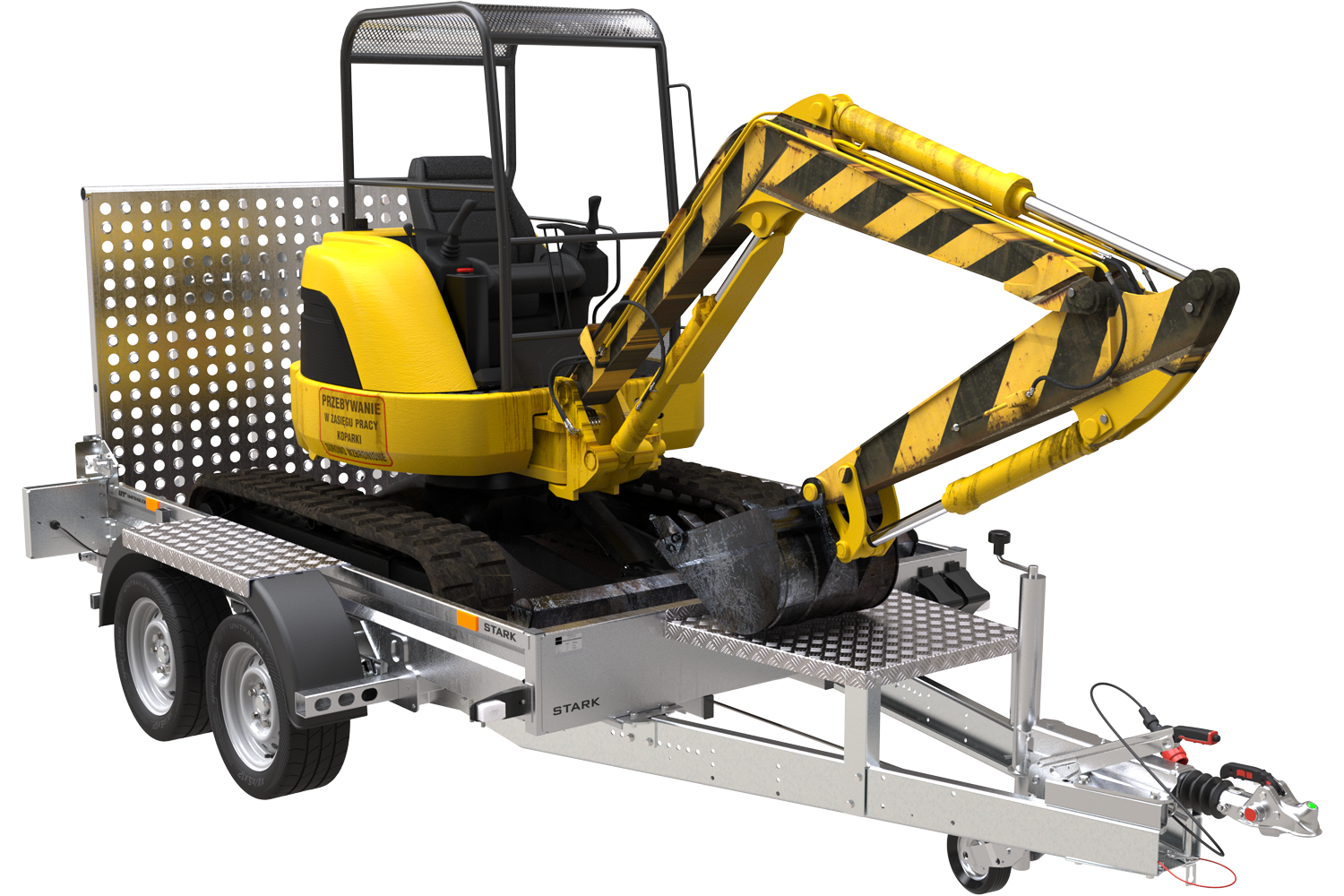 Remorque de chantier pour le transport d’une mini pelle – UNITRAILER STARK 3 260 – Image 6