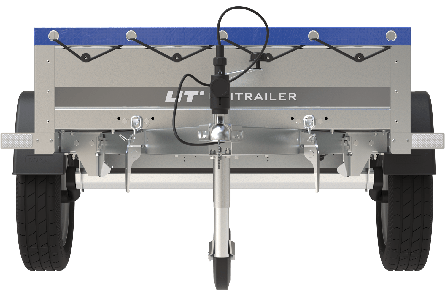Remorque Garden Trailer 200 Kipp avec roue jockey et bâche plate bleue – Image 3