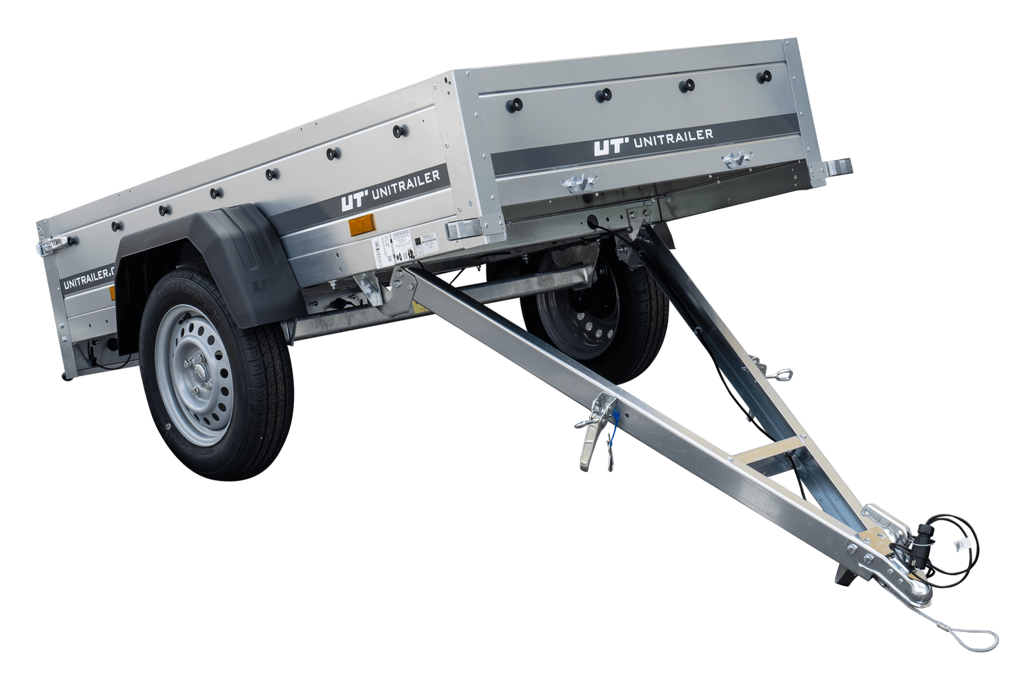 Remorque Garden Trailer 200 Kipp avec roue jockey et bâche plate bleue – Image 7