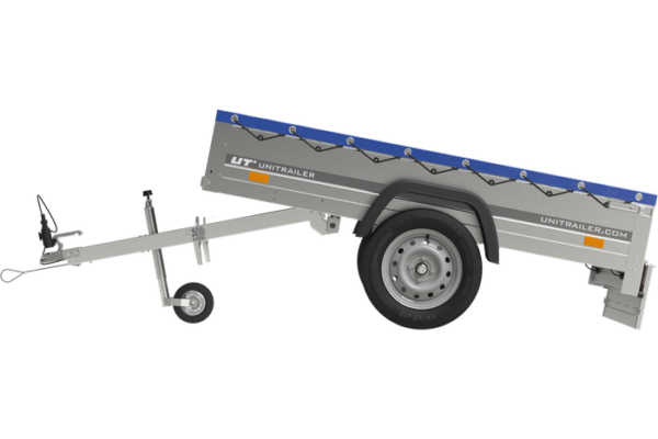 Remorque Garden Trailer 200 Kipp avec roue jockey et bâche plate bleue