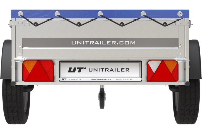 Remorque Garden Trailer 200 Kipp avec roue jockey et bâche plate bleue – Image 4