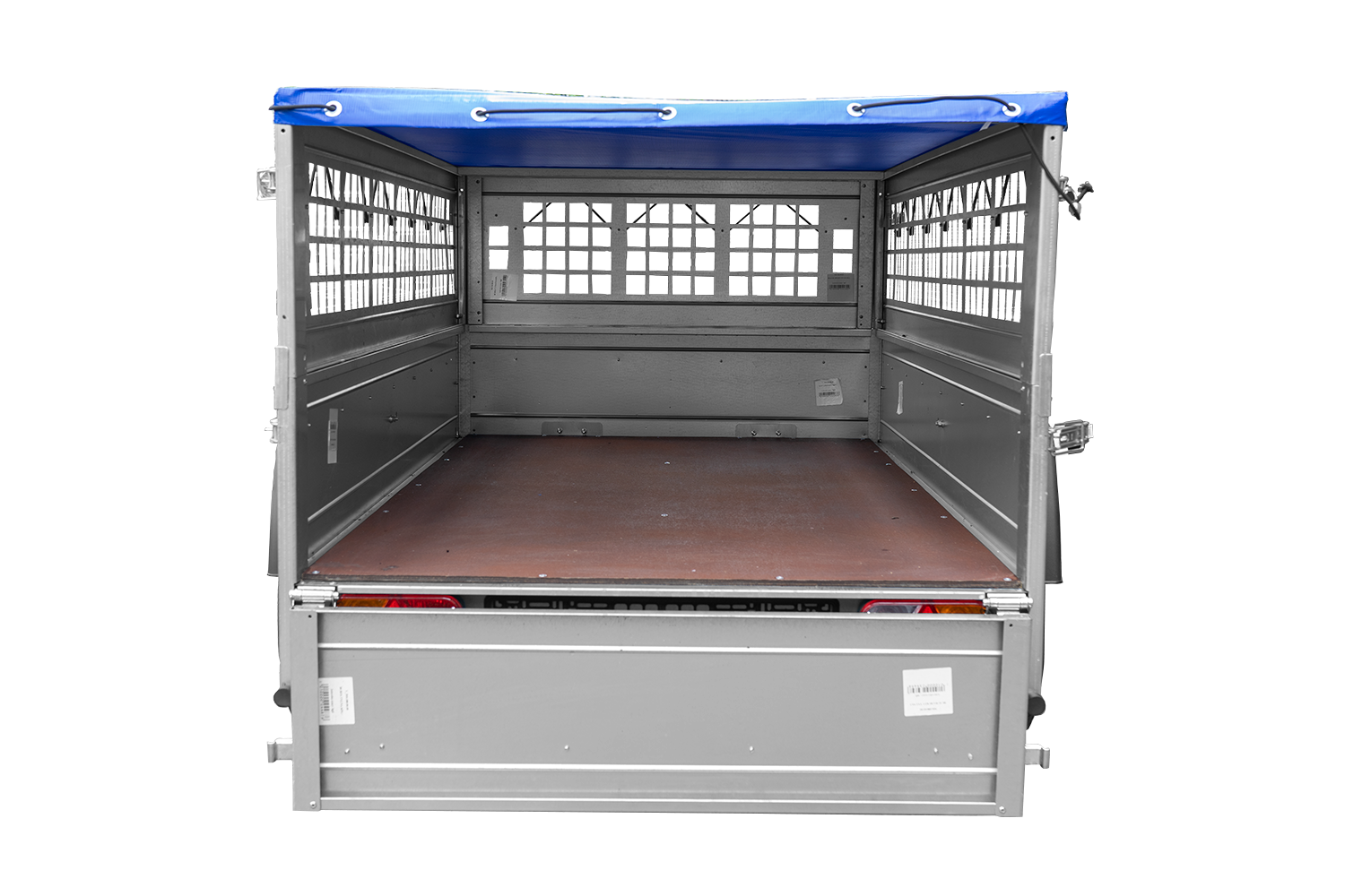 Remorque grillagée 200×106 avec bâche plate bleue ridelles grillagées et roue jockey – Garden Trailer 200 KIPP – Image 8