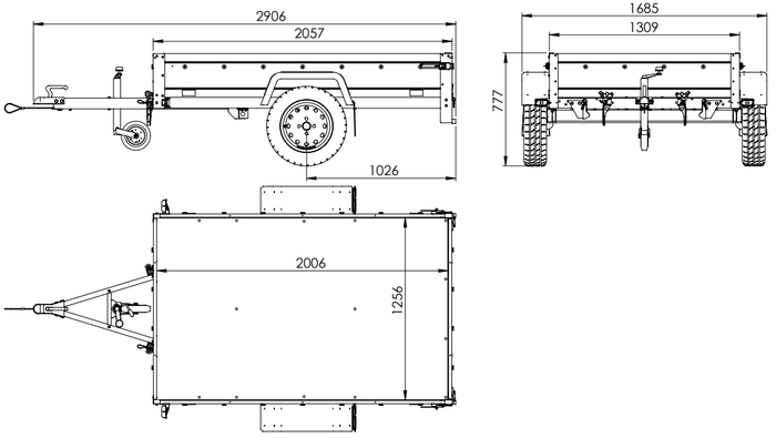 Remorque permis B Garden Trailer 201 FD 200 x 125 cm – Image 2