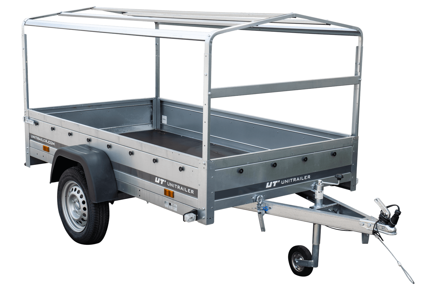 Remorque routière avec bâche haute, arceau et roue jockey 230×125 Garden Trailer 230 KIPP – Image 7
