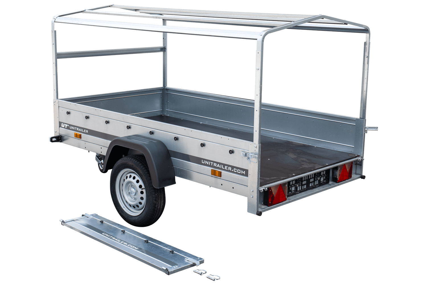 Remorque routière avec bâche haute, arceau et roue jockey 230×125 Garden Trailer 230 KIPP – Image 9