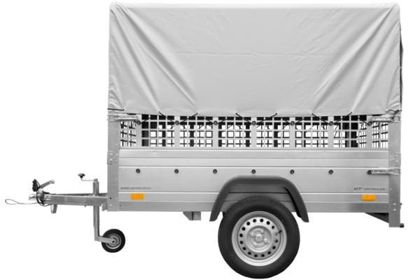 Remorque tôle Garden Trailer 200 KIPP 200×106 cm [avec rehausses grillagées, bâche haute et arceau