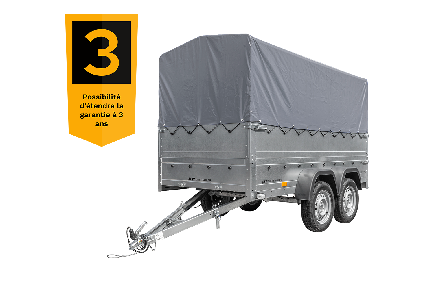 Remorque voiture 2 essieux UNITRAILER GARDEN TRAILER 264/2 KIPP