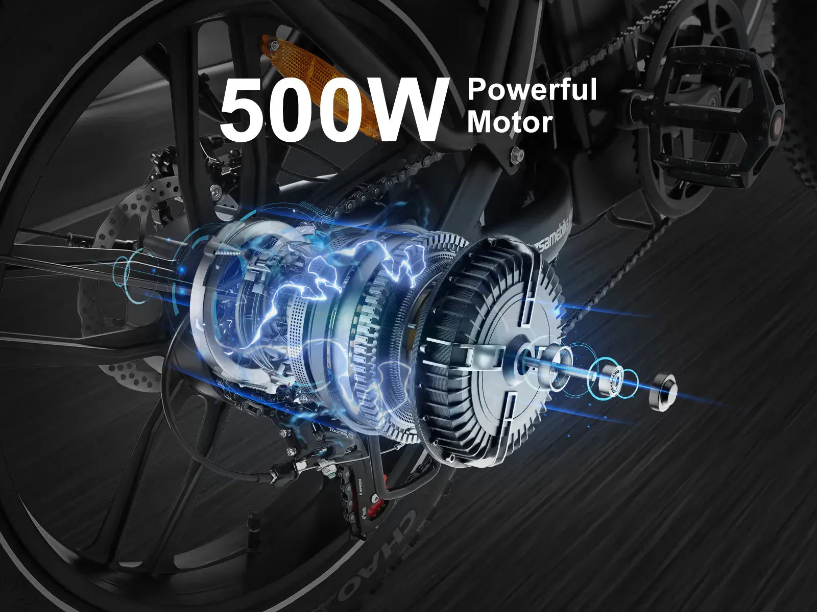 Vélo électrique Pliant SAMEBIKE C05 Pro 500W Moteur – Image 8