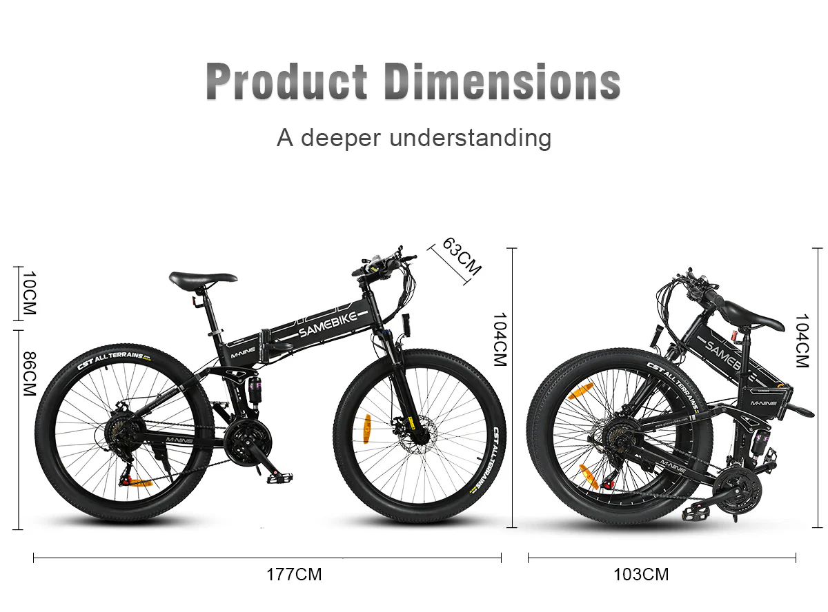 Vélo électrique Pliant SAMEBIKE LO26-II-FT Moteur 750W – Image 3