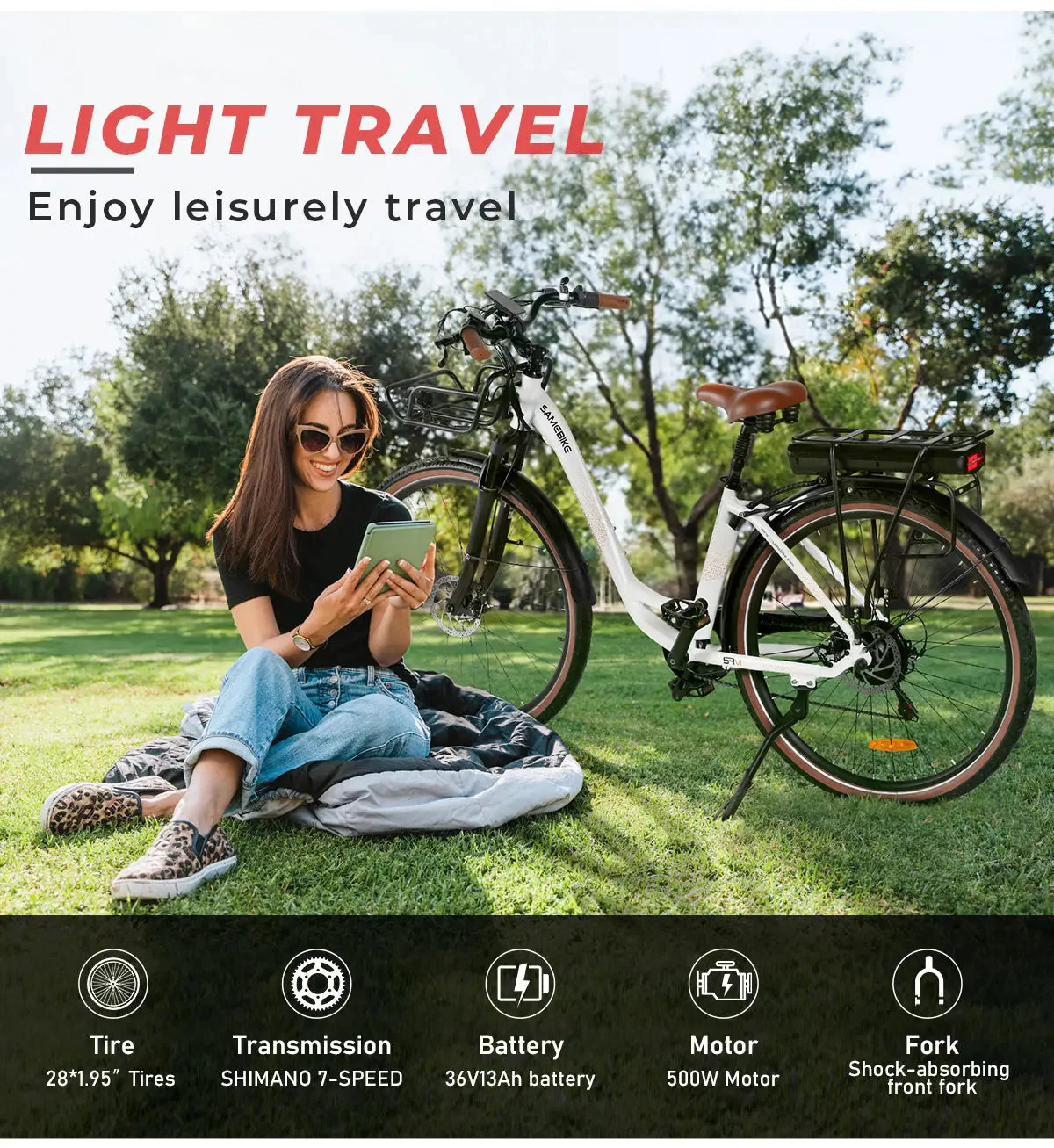 Vélo électrique SAMEBIKE RS-A07 500W Moteur – Image 4