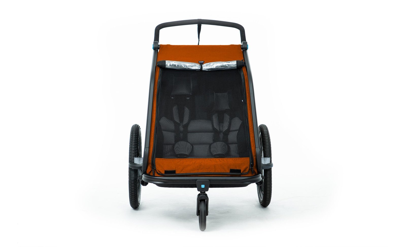 Remorque Vélo Enfants CUBE Double CMPT Kinder X Actionteam - grey´n´orange – Image 4