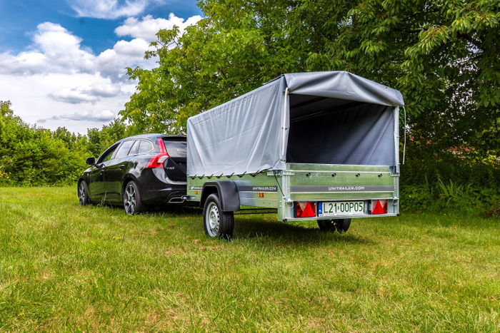 Remorque routière Garden Trailer 230 KIPP avec bâche haute, arceau et roue jockey 230x125 – Image 5