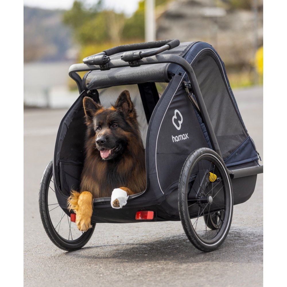 Remorque chien vélo Hamax - Pluto Large - bleu marine/noir – Image 2